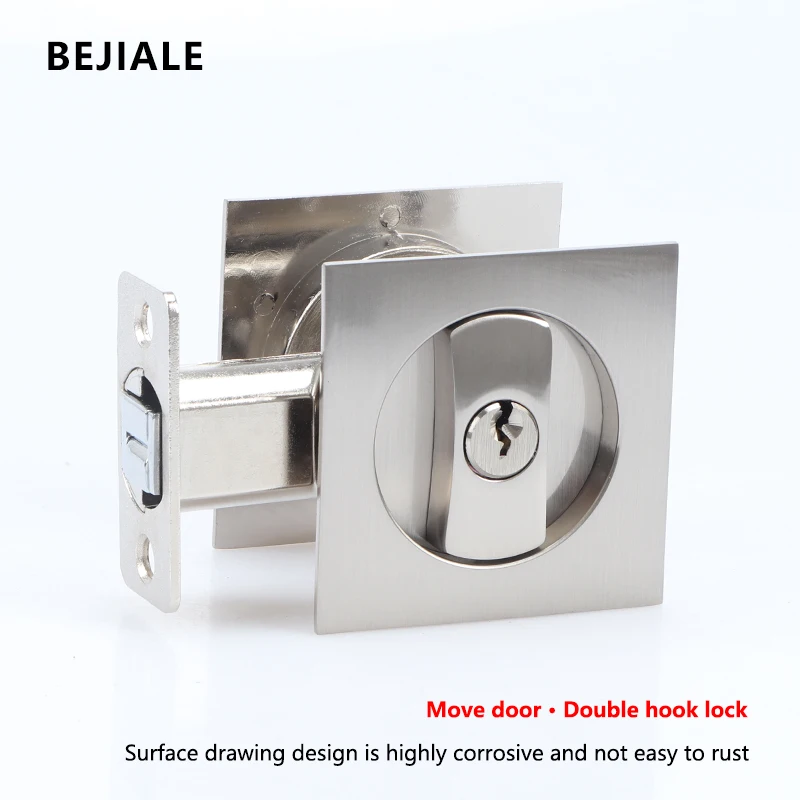 Hot Style Sliding Door Lock Kitchen Balcony Sliding Door Lock Household Double Hook Embedded Invisible Bathroom Single Hook