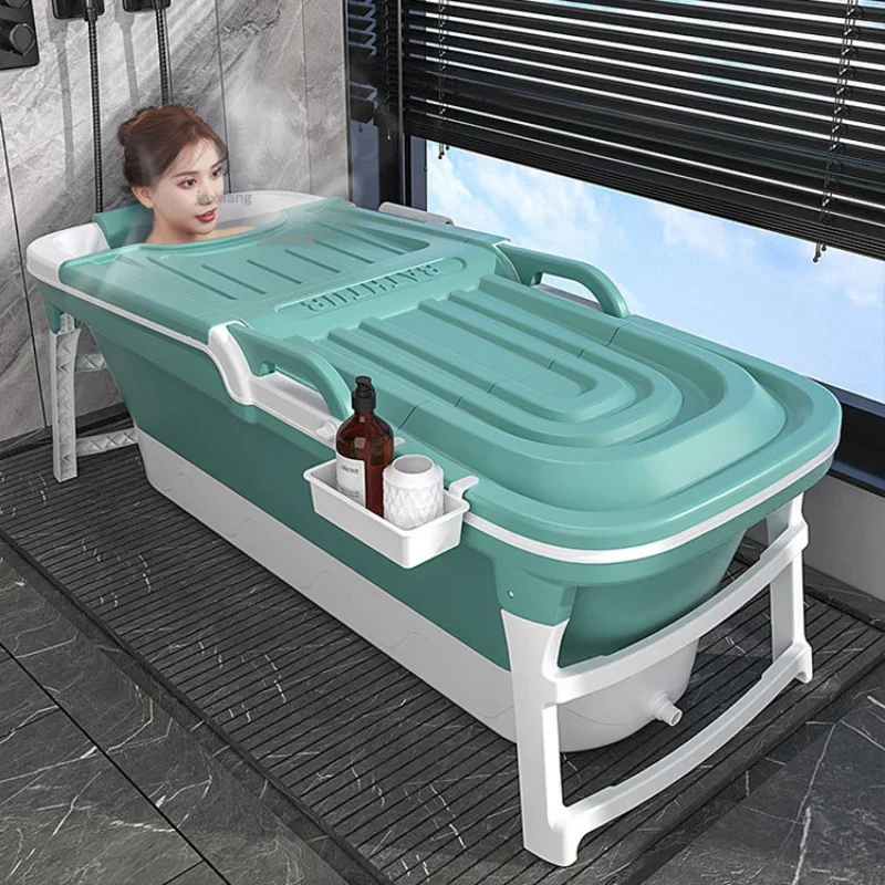 Portable Bathtubs Adult Folding Bath Barrel Household Thickened Plastic Bath Bucket Artifact Whole Body Sweat Steaming Tub