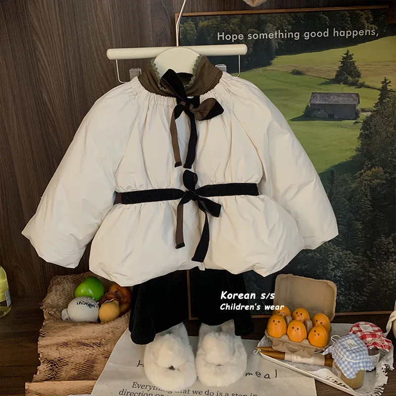 

Girls'- Clothes Winter Children'S Korean-Style - Fitted Waist Sweet Cotton-Padded Coat Baby Thickened Pa