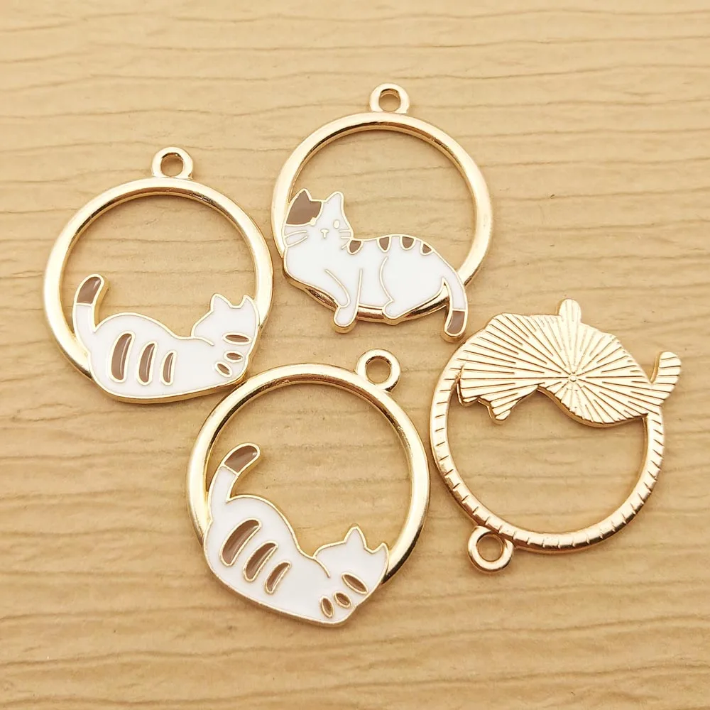 thumbnail image 2 of SAFIGLE 10pcs Cute Flocking Cat Charms For Jewelry Making:Resin Cat Pendant Cute Animal Jewelry Making Charms For Bracelets Necklaces Earrings Keychains Craft Supplies White 2 of 13
