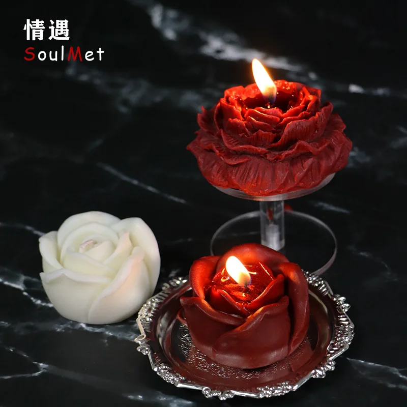 Low temperature candlessmSexy Props Gilding Wax Drip Aromatherapy45Degrees Rose Petals Does Not Hurt the Skin for Couples and Ad