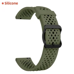 Premium 22mm Leather Watch Strap Bracelet - Elegant Wristband Replacement in Classic Design for 1pcs 22MM (Silicone Green)