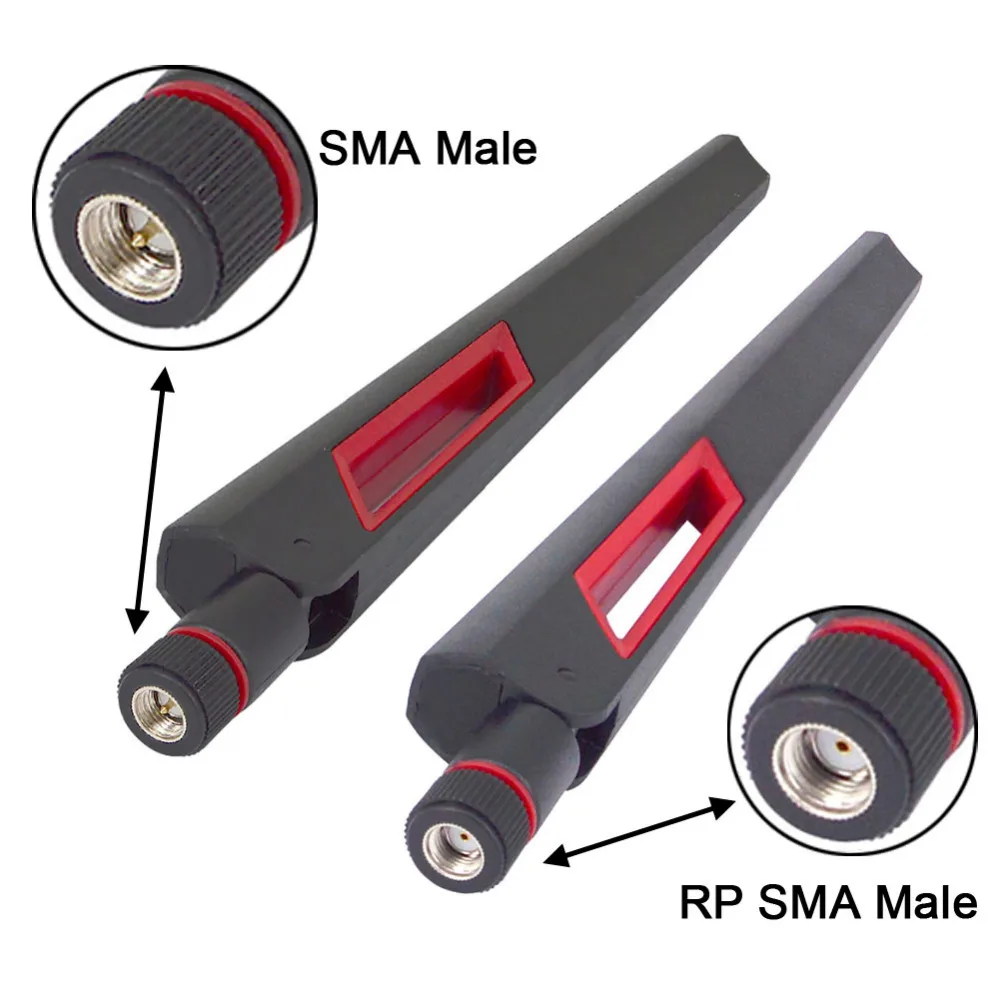 WiFi Antenna 2.4G 5G 5.8GHz SMA Male/ RP-SMA Male Universal Antenna Amplifier WLAN Router Signal Booster 12 dBi