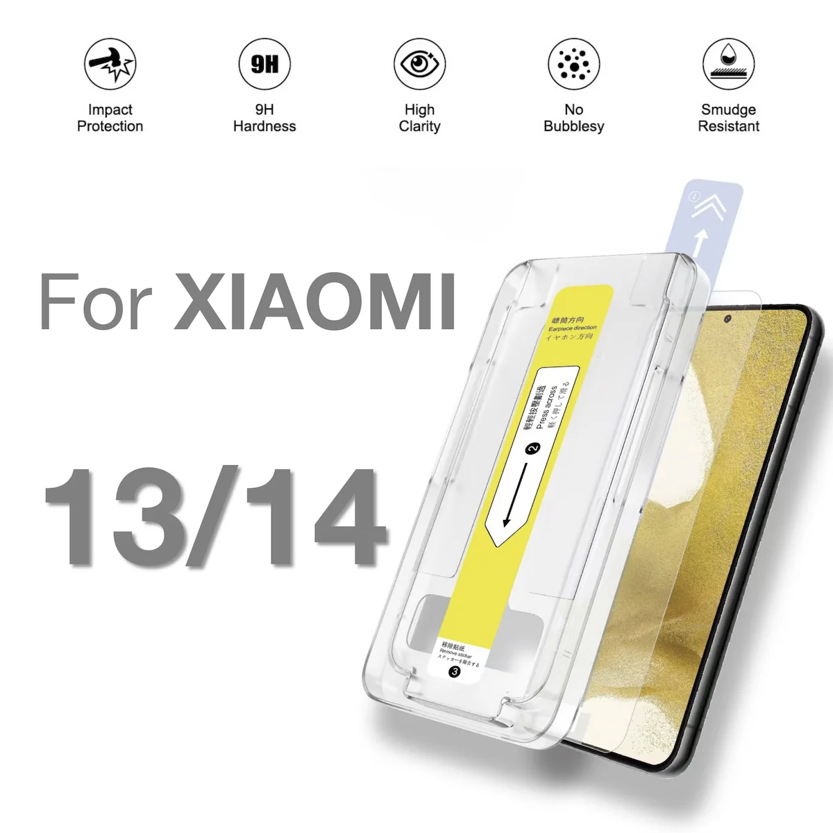 

Anti-Explosion Tempered Glass Screen Protector for Xiaomi 13 14 M13 M14 Phone with Installation Kit