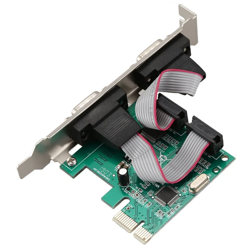 

5X PCI-E PCI Express Dual Serial DB9 RS232 2 Ports Controller Adapter Card Green