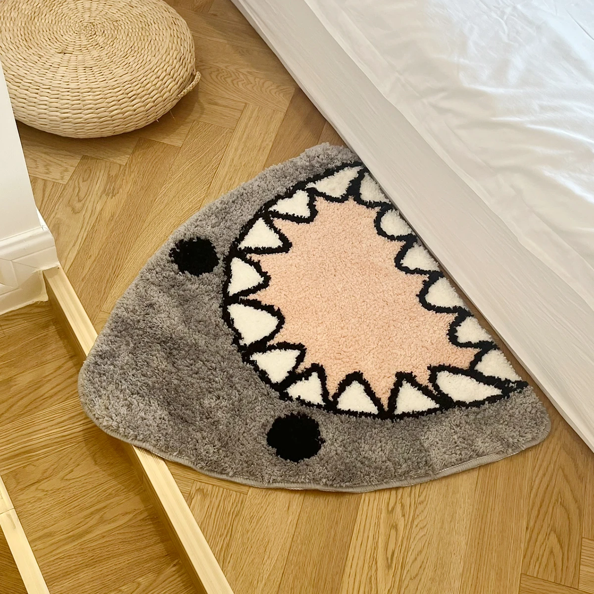 Cool Grey Shark Cute Tufted Rug