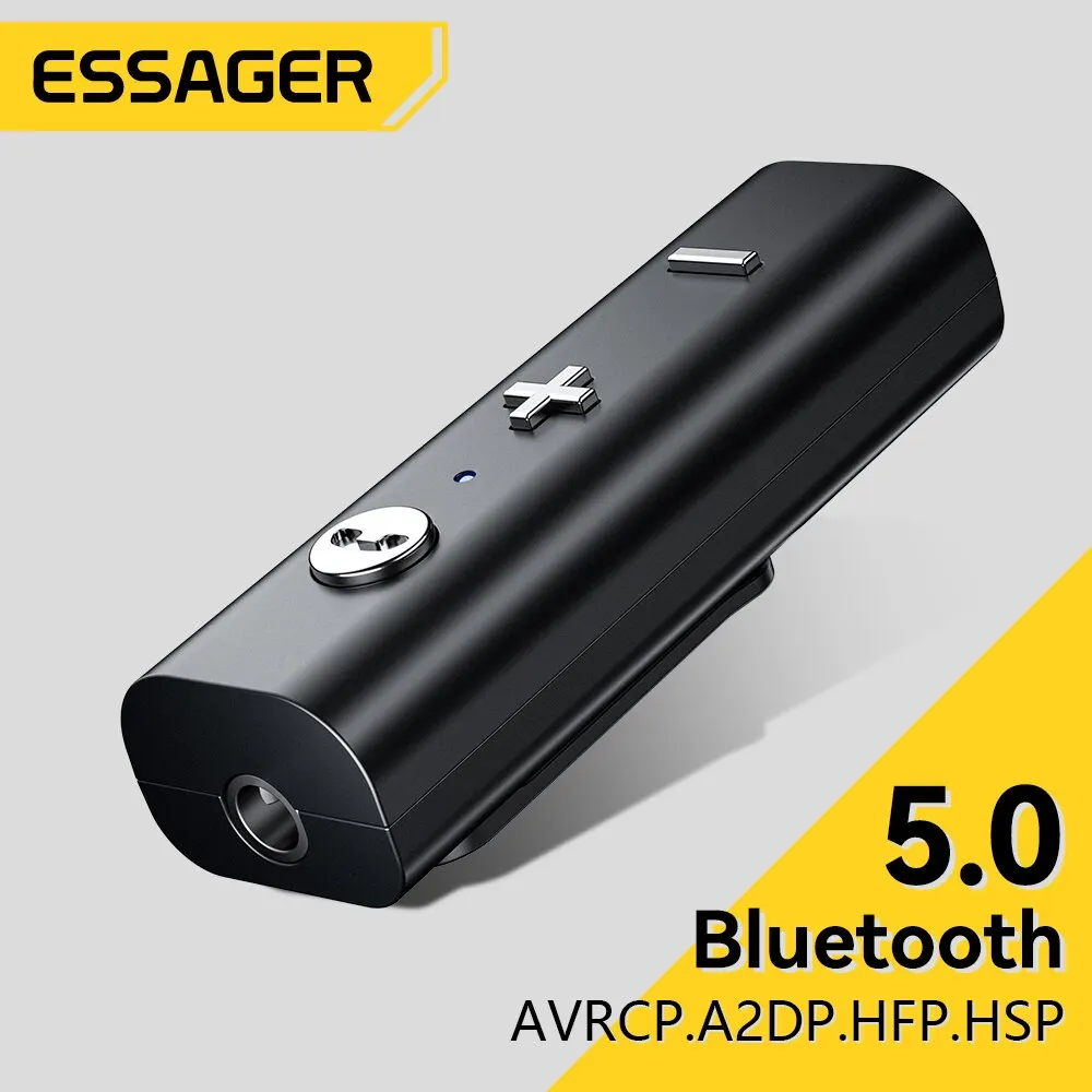 Bluetooth Adapter Bluetooth Audio Receiver Audio Adapter Bluetooth Aux Adaptor Essager Bluetooth 5.0 Receiver For 3.5mm Jack Earphone Wireless Adapter Bluetooth Aux Audio Music Transmitter For Headphone