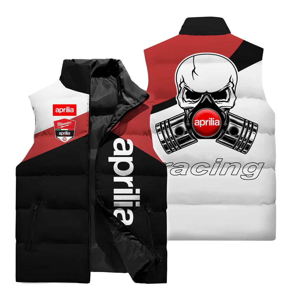 2024 Herbst/Winter Herren neue Tank Top Maske Muster 3d gedruckt ärmellose Jacke Herren Motorrad warme Baumwolle Kleidung M-6XL