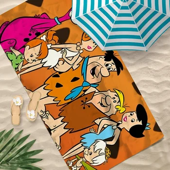 The CARTOON F-Flint-stones Asciugamano da spiaggia Asciugamani morbidi da piscina ad asciugatura rapida Regalo per viaggi Palestra Doccia Sport da campeggio 1