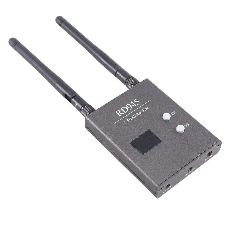 RD945 5.8G 48-Channel Dual Module Receiving Switch Image Transmission Receiver Model Airplane Accessories Black Plastic+Metal