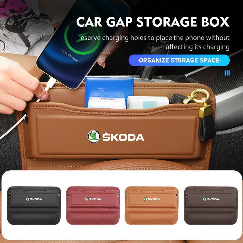 Seggiolino Auto In Pelle Gap Console Tasca Laterale Fessura Scatola Di Immagazzinaggio Per Skoda Rapid Mk3 Derivative Visions Yeti Scala Enyaq-Iv