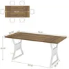 70.8 Inch Dining Table 6-8 Person, Kitchen Table with Heavy Duty Metal Legs, Farmhouse Dining Room Table for Kitchen 2