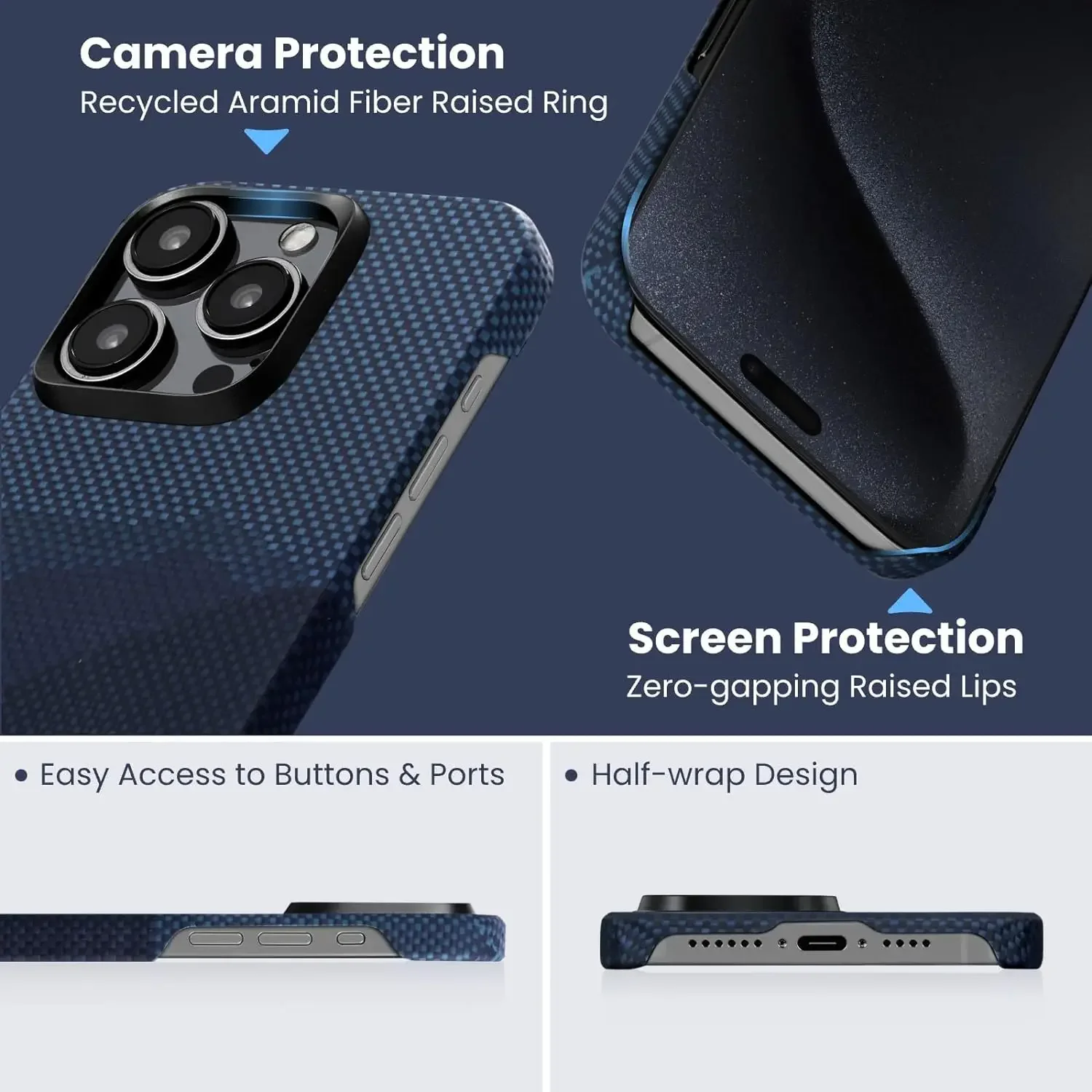 Ultra-Thin Carbon Fiber IPhone Case – Shockproof Hard Shell, Anti-Scratch, Lightweight