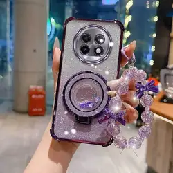 3 - Piece Phone Case Set with Lanyard and Circular Stand for Realme 12 5G (PURPLE)