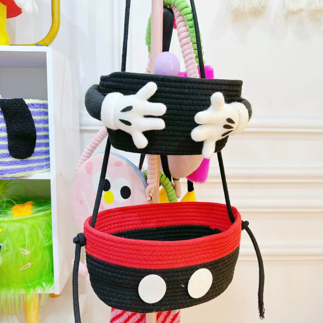 

Disney Animation Peripheral Mickey Palm Double-layer Storage Basket Cute 3d Wall Hanging Basket Storage Box Cartoon Party Gift