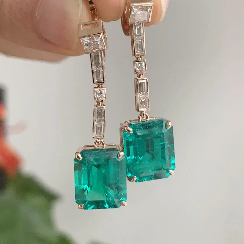 

RUIF Luxury Clascical Lab Grown Emerald 14k Real Gold Drop Earrings for Women 2023 Trending Elegant Ear Accessories Party