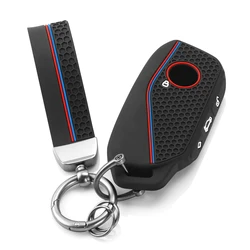 Premium Silicone Alcantara Car Key Case Cover - Luxury Protection (Black)