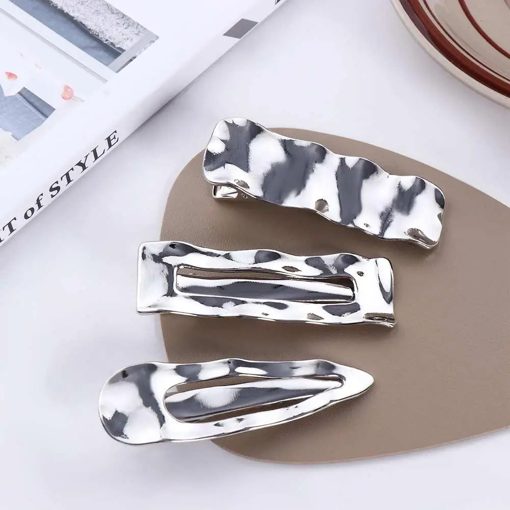 

Hollow Korean Style Rectangle Drop Shaped Geometric Fix Fringe Barrette Metal Hair Pins Side Bangs Hair Clips Punk Hair Clips