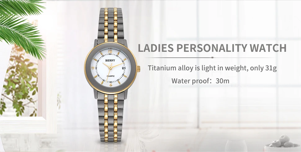 BERNY Titanium Women's Watch Front View