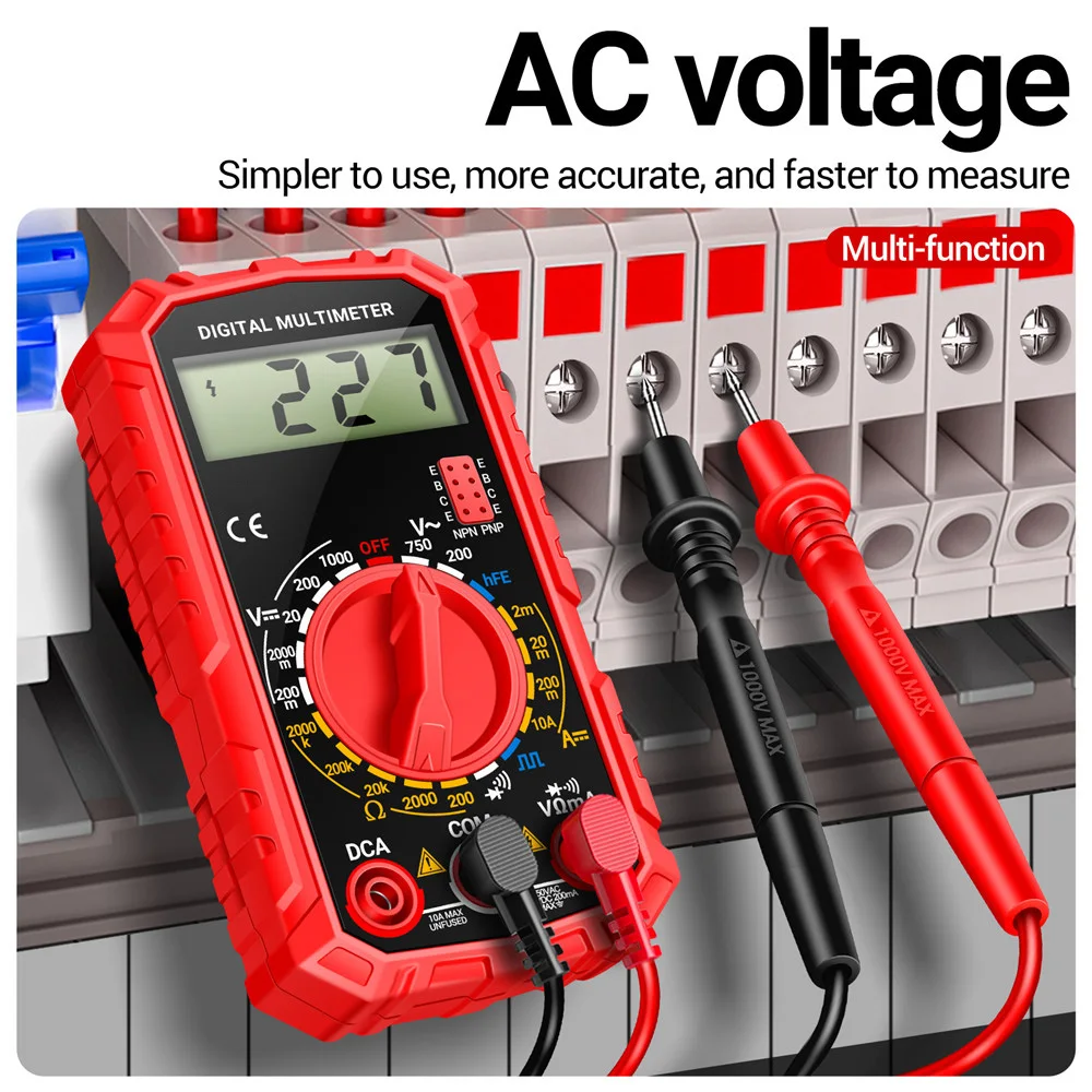SZ308 Digital Multimeter Voltage Resistance Meter AC/DC Voltage Current Tester Voltmeter Ammeter LCD Backlight Tester Digital Multimeter Multimeter Tester Voltage Meter Tester
