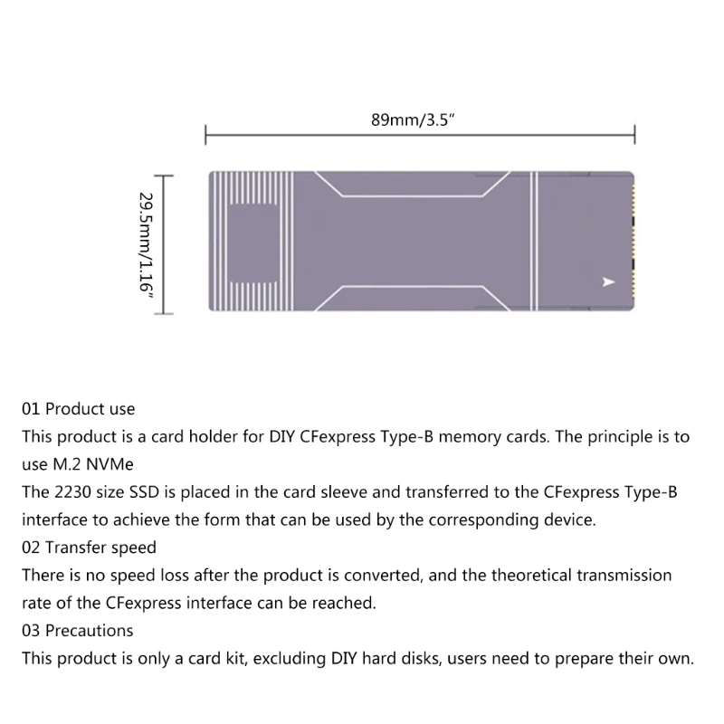 CFexpress-B CFE 2280 Card Reader Support PCIE4.0 Aluminum Alloy CFE TypeB Card Holder For Game Console Expansion