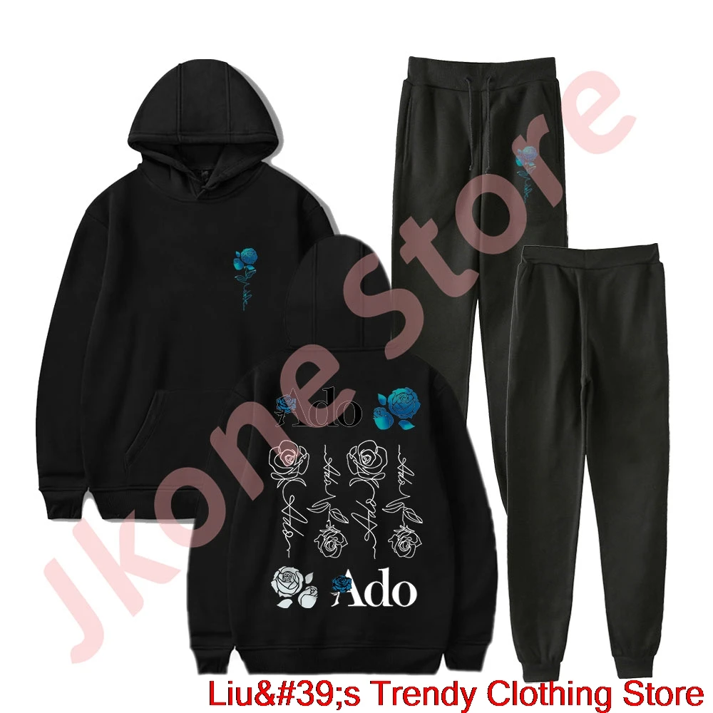 

Ado Blue Rose Hoodies Set Wish World Tour Merch Unisex Fashion Casual Streetwear Sweatshirts