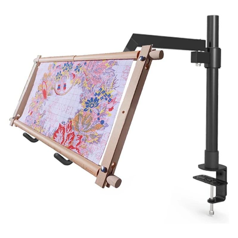 

Metal Needlework Frame Stand Adjustable Rotating Embroidery Stand Embroidery Frame Stand For Needle Points, Easy To Use