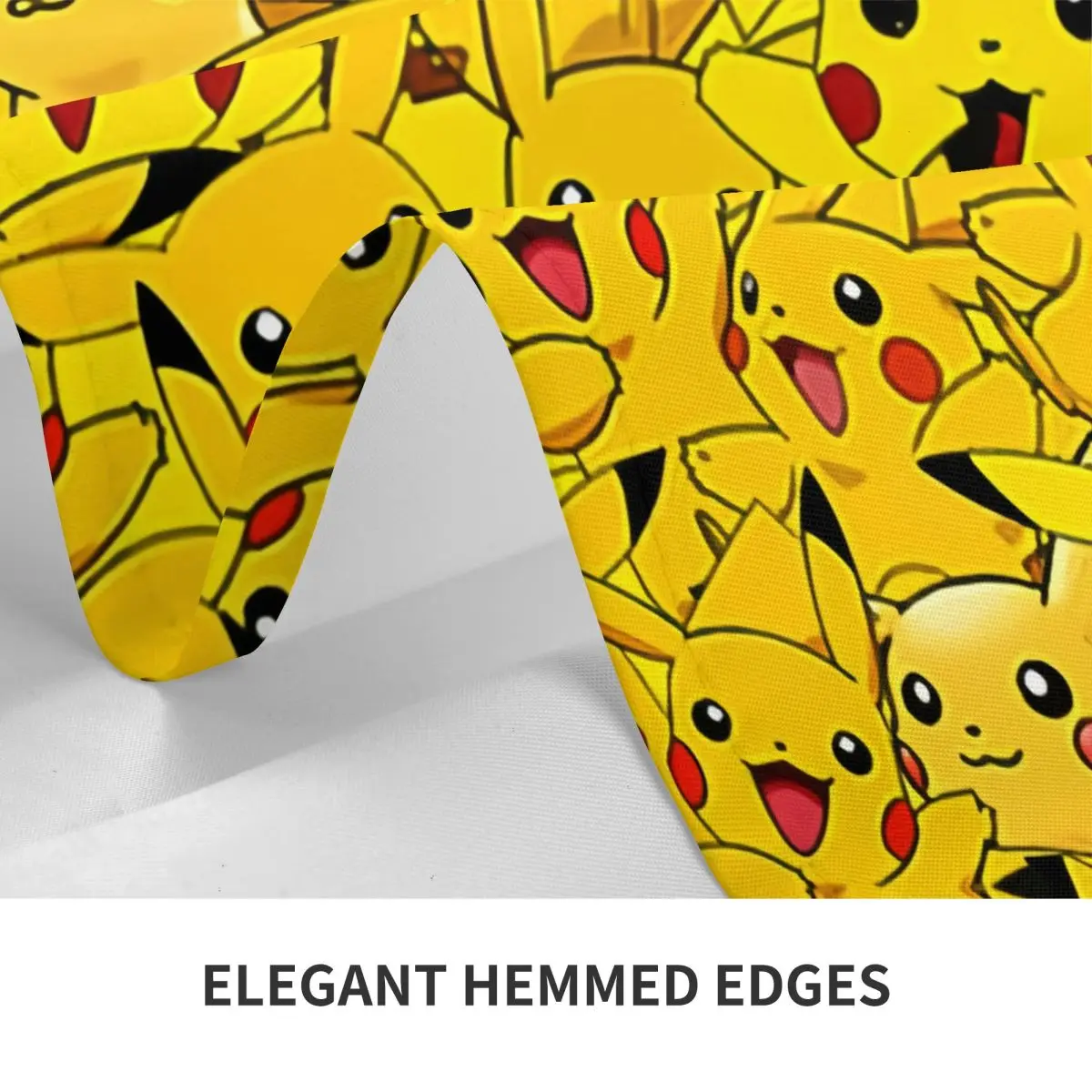 Custom Rectangular Pikachus Anime Cartoon Video Games Tablecloth Fit 40"-44" Elastic Edge Table Cloth Table Covers 6