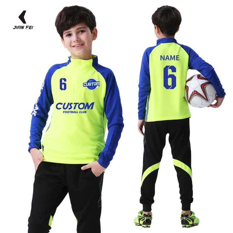 Kids Football Tracksuit Warm Fleece Soccer Sportswear Long Sleeve Soccer Tracksuit Sweatshirt Running Jogging Jacket For Boy boys soccer tracksuit