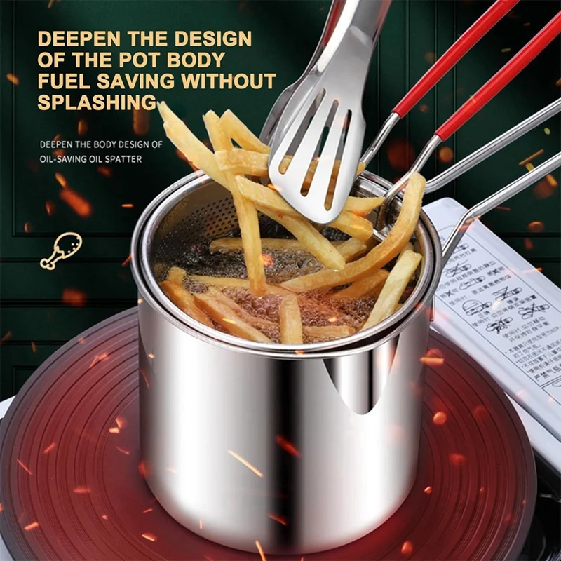 Frying Pot Deep Fryer Pot With Basket Stainless Steel Deep Fryer For Frying Fish Shrimp Chicken And Fries Deep Fryer
