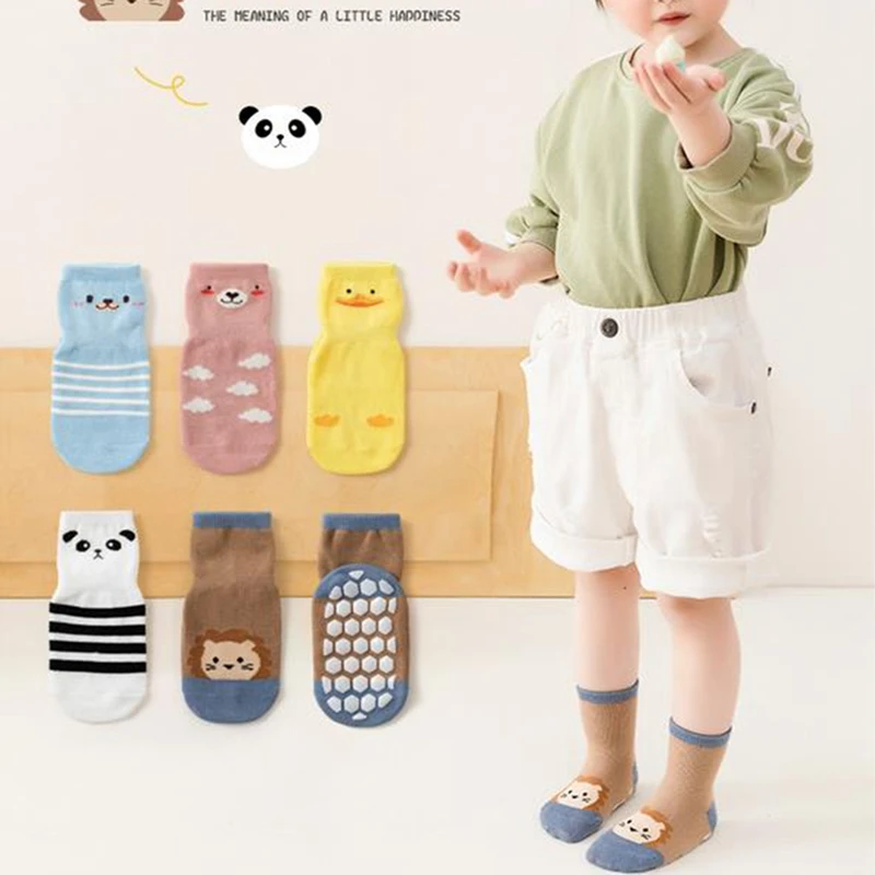 

Kids Baby Socks for Girls Boys Toddler Cartoon Animal Print Anti-Skid Cute Floors Cotton Socks Infant Socks Children Socks