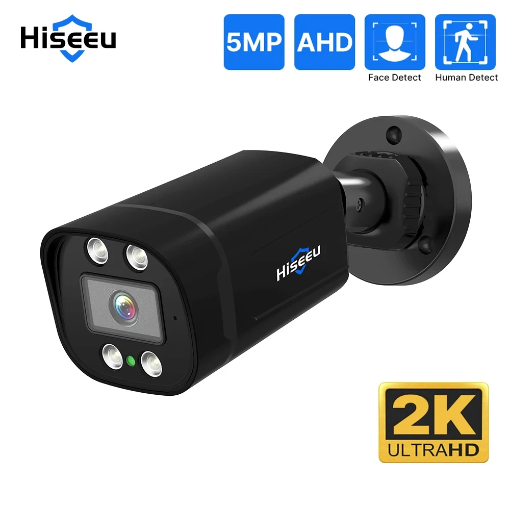 Hiseeu 5Mp Ahd Bullet Cctv Camera Outoor Street Security Waterproof Face Detect H.265 1080P Video Cctv Telecamere Di Sorveglianza Xmeye