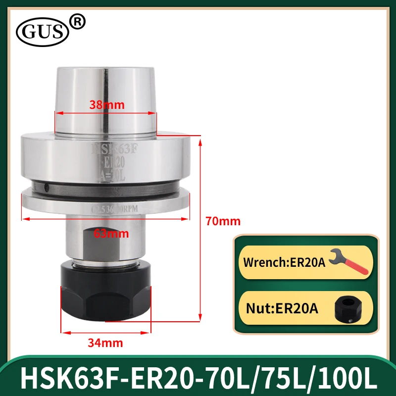 Porte-outils De Serrage HSK-25 Pour Routeur CNC - Pièce De Rechange Pour Dispositif De Verrouillage - Compatible ISO20/25/30