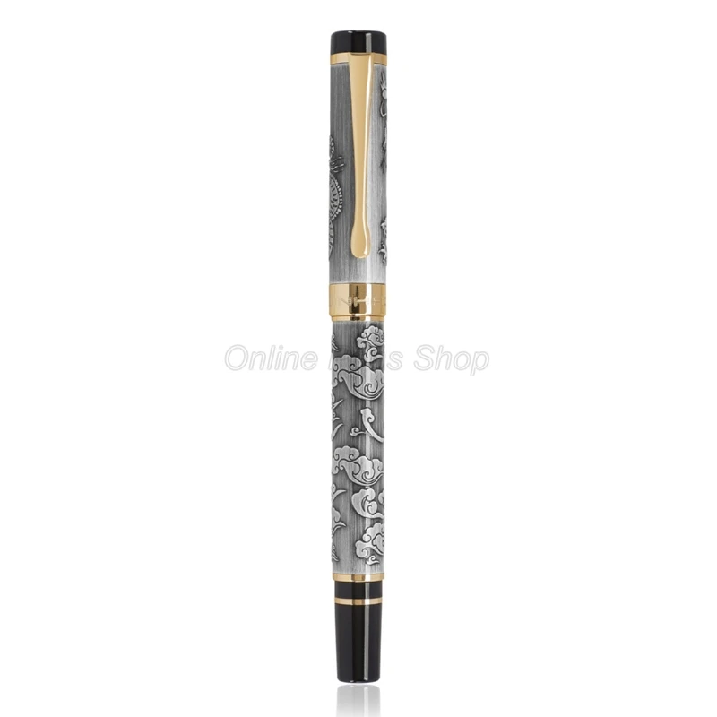 Jinhao 5000 Metal Dragon Texture Carving Roller ball Pen Refillable Pen For Office School Home Writing