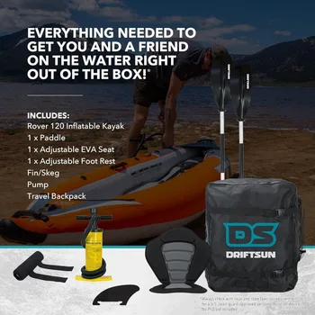 Rover Inflatable Kayak - Inflatable White Water Kayak - Inflatable 1 and 2 Person Kayaks for Adults with High Pressure Floor 5