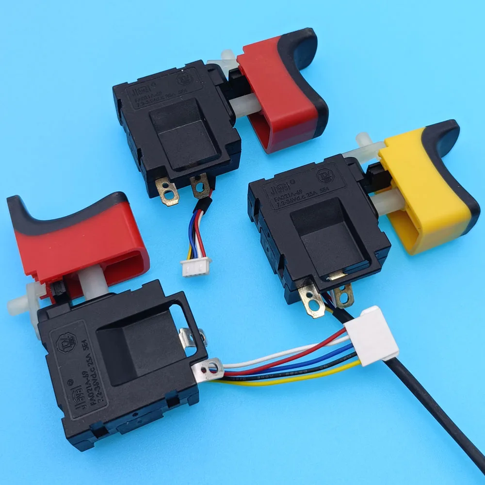 1pcs FA021A-69 스위치 5선 DC7.2-24V 20A 25A 전동 드릴 트리거 스위치 전동 공구 속도 제어 스위치 연결 어댑터