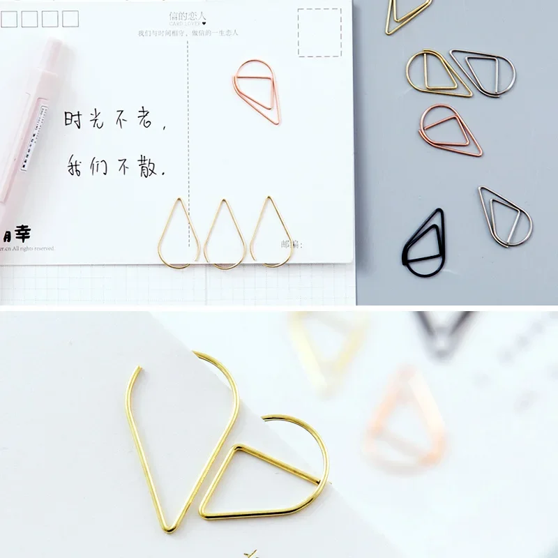 Mini Heart Paper Clips - Gold & Rose Gold Binder Accessories Set (30/50 pcs)