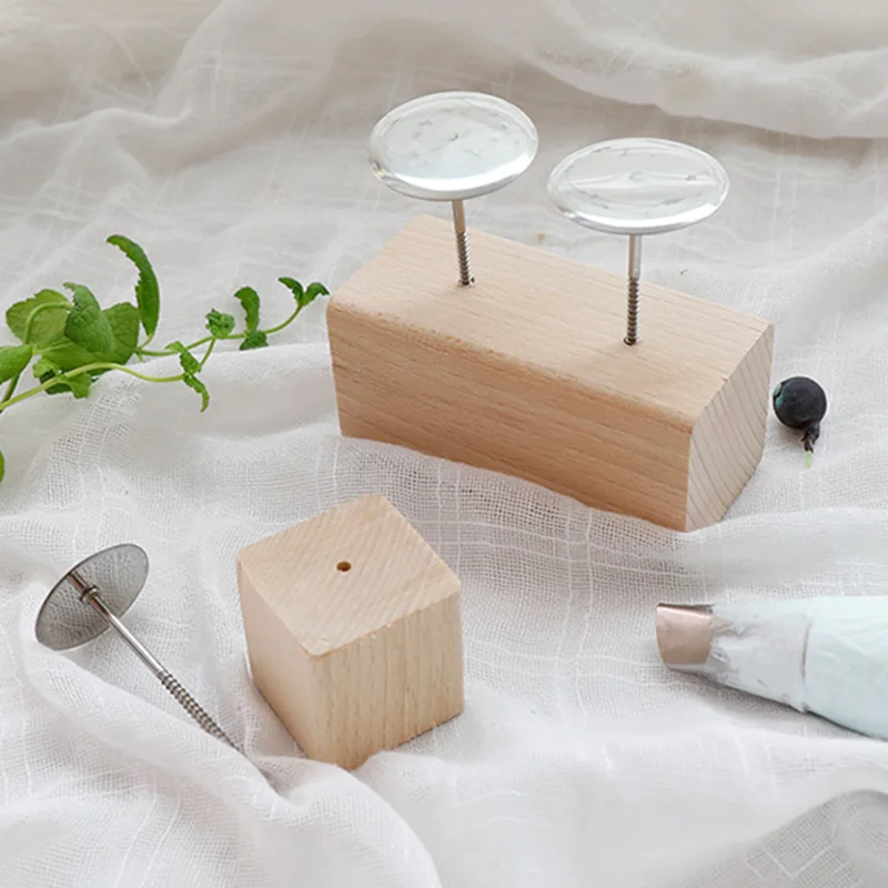 Cake Stand Cake Making Tools Cake Baking Tools Cake Decorating Tools Wood Holder For Cake Ice Cream Cake Flower Nails Stand Tool Fondant Decorating Tray Cream Transfer Baking Pastry Tool