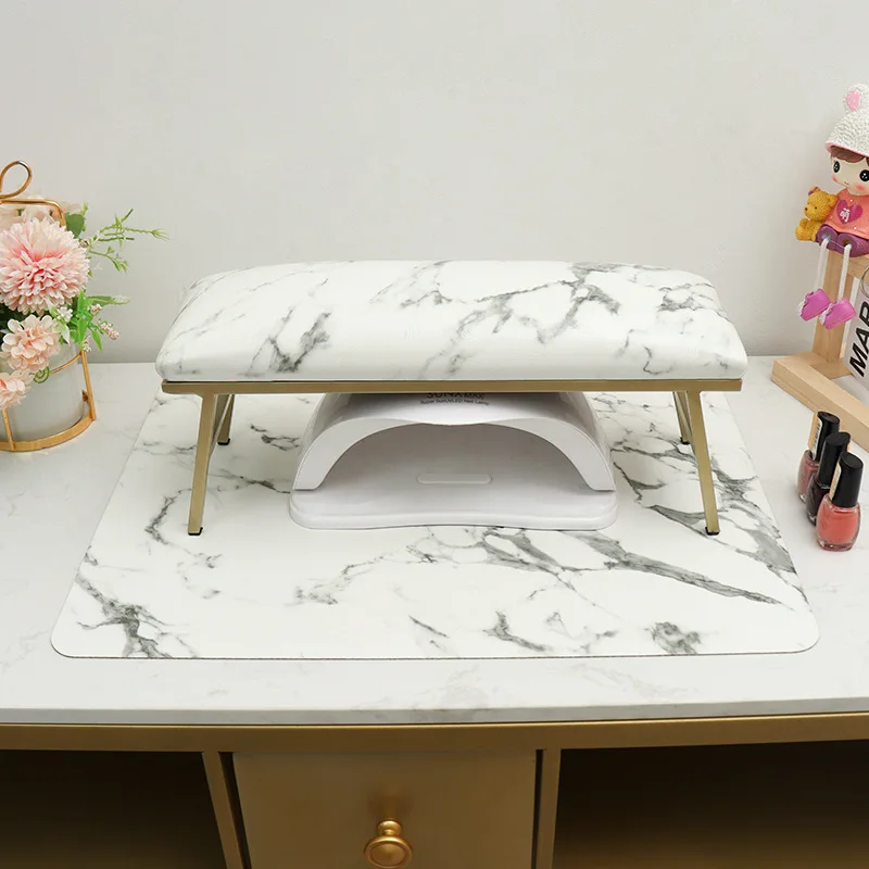ANGNYA Nail Hand Pillow Set With Mat PU Leather Nail Arm Hand Rest for Nails Manicure Table Stand PVC Cushion Mat Pad