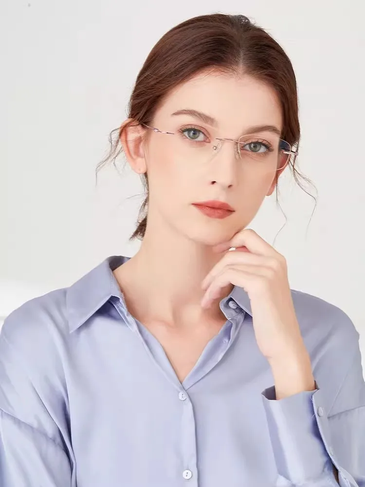 52mm Frauen Titan Brille Frauen Brillen Rahmen Rezept Myopie randlose Brille 5g Gewicht – Detail 4