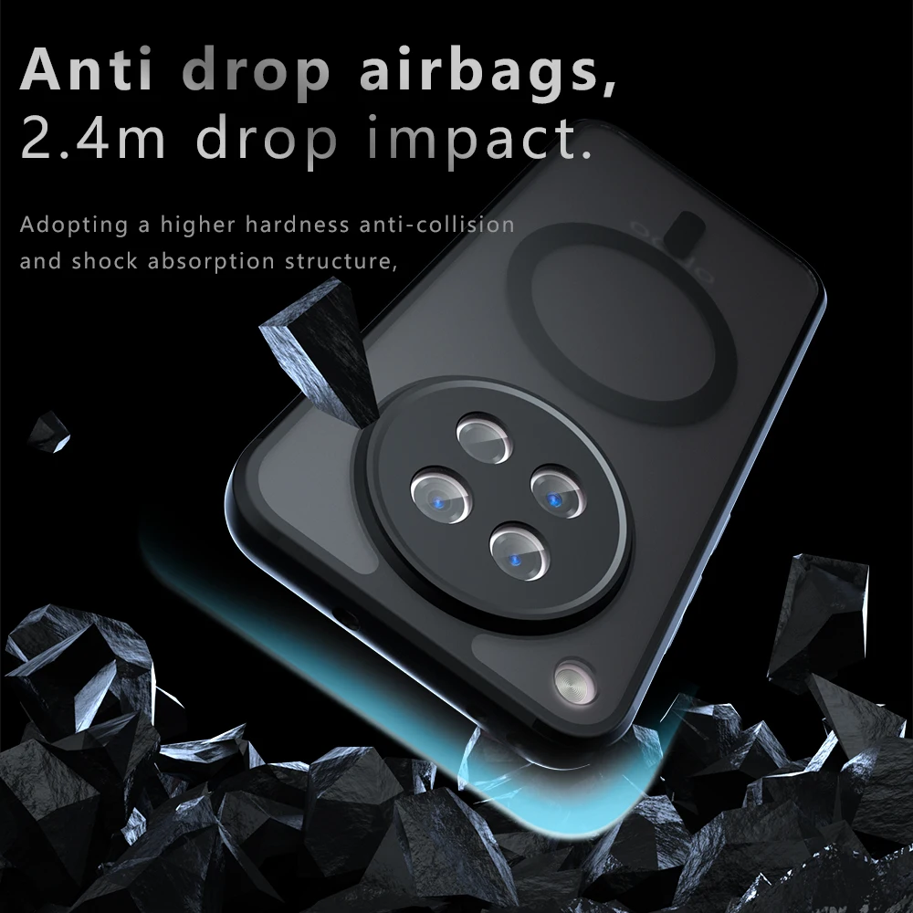 Enhanced Magnetic Wireless Charging Case - Shockproof Matte Back Cover Coque