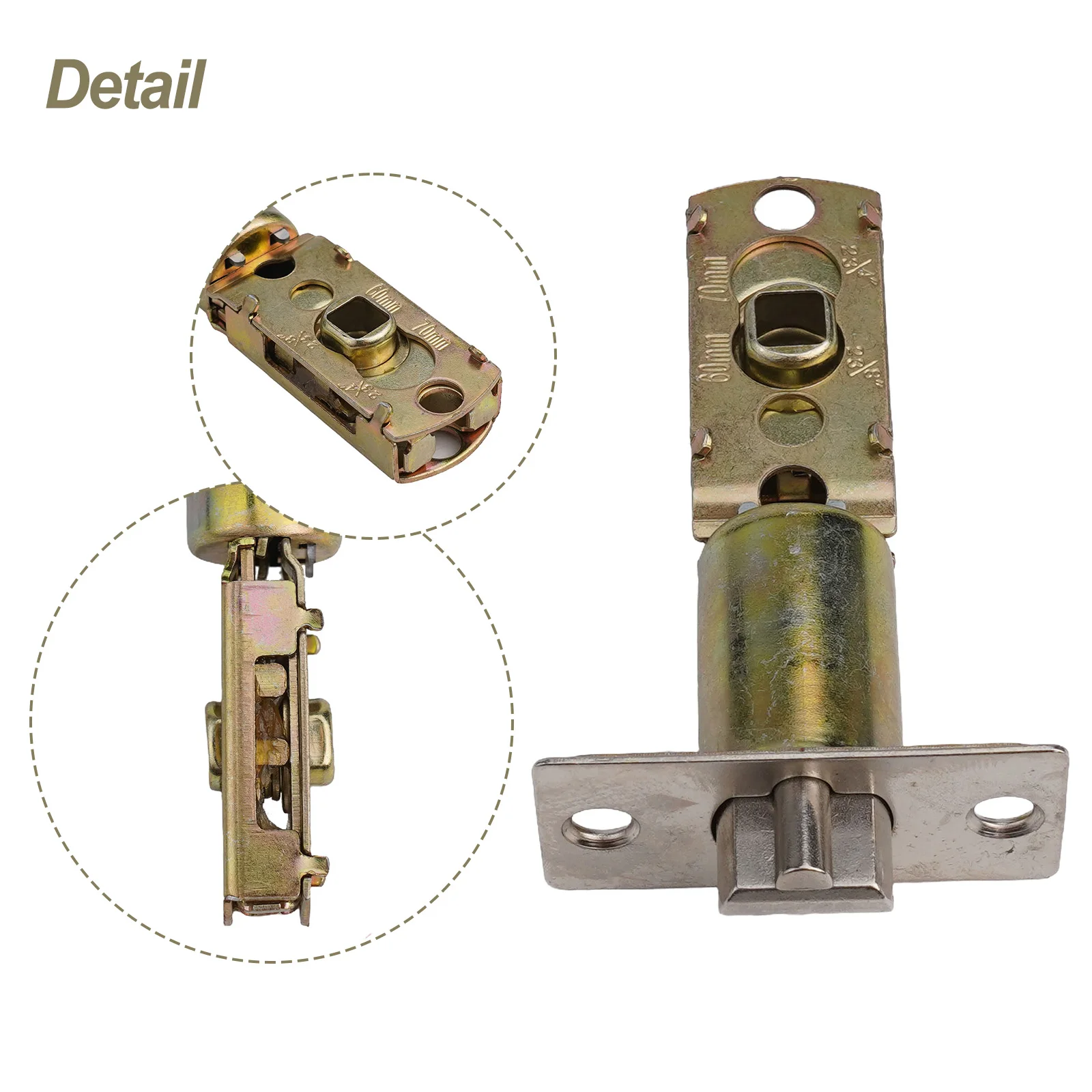 Description Picture 4 of item1 Pc Lock Latch Three-pole Ball Lock Tongue Bathroom Lock Cylinder Aluminum Alloy Door Kitchen Bathroom Door Lock //