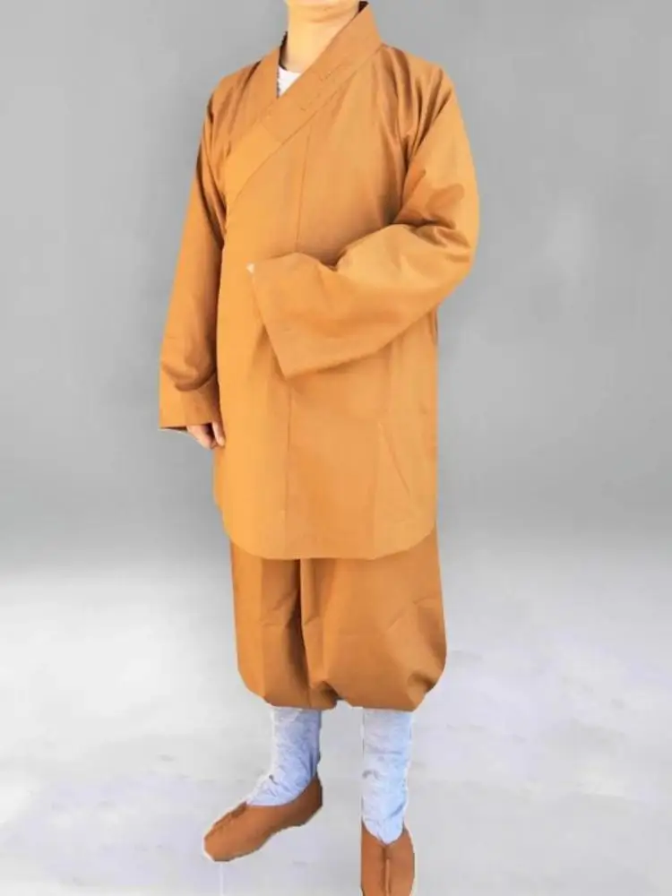 Best-selling Buddhist Monk Set! Mercerized Cotton Robe & Pants-Anti-wrinkle & Skin-friendly For Yoga/temple
