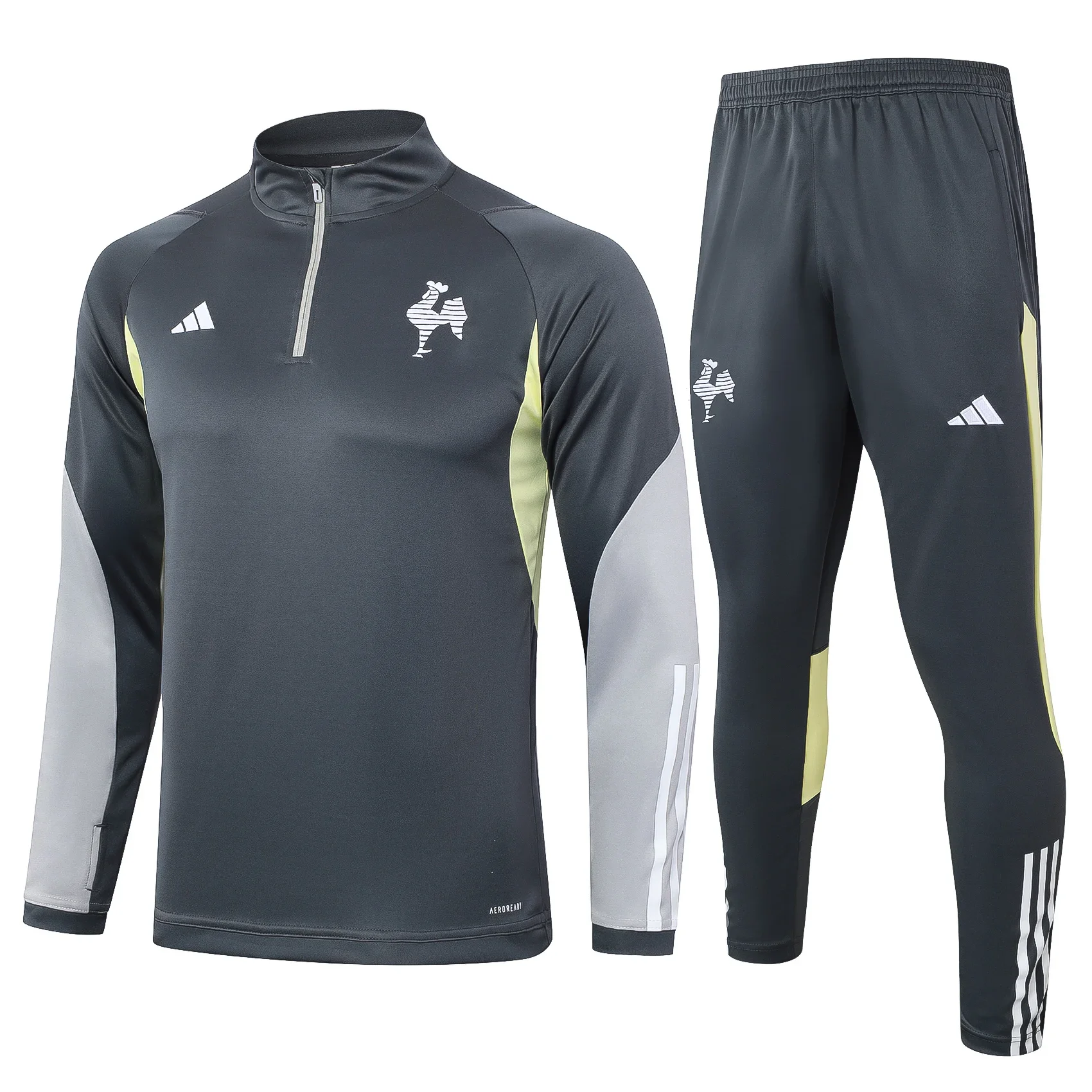 Adidas Soccer Jerseys Men Moisture-wicking Quick-dry Professional Fashionable Sportswear Training Suit Grey