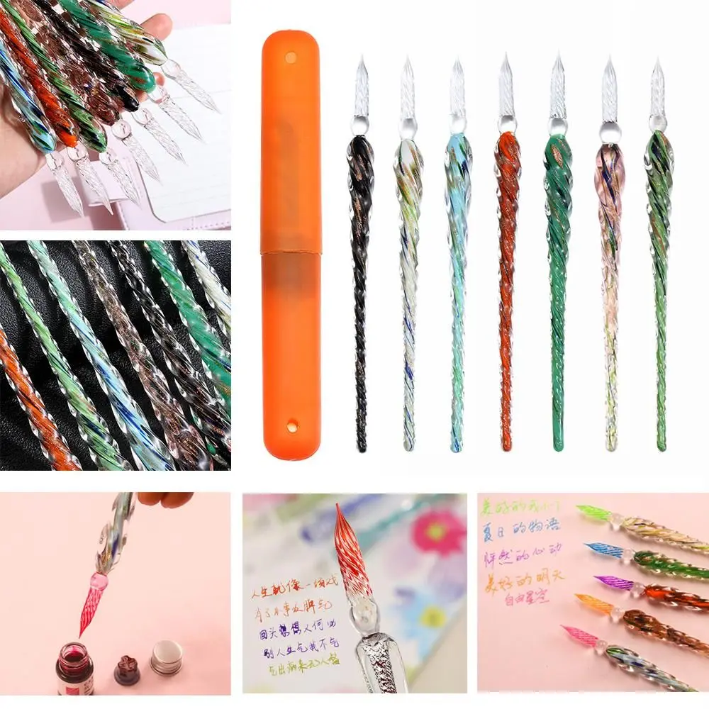 

New Signature Gift Dipping Drip Fountain Pens Glass Dip Pen Filling Ink