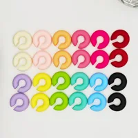 2.5x2.5cm C-shaped earrings in Europe and America, popular candy color, no ear hole, ear bone clip, acrylic ear clip for women 1