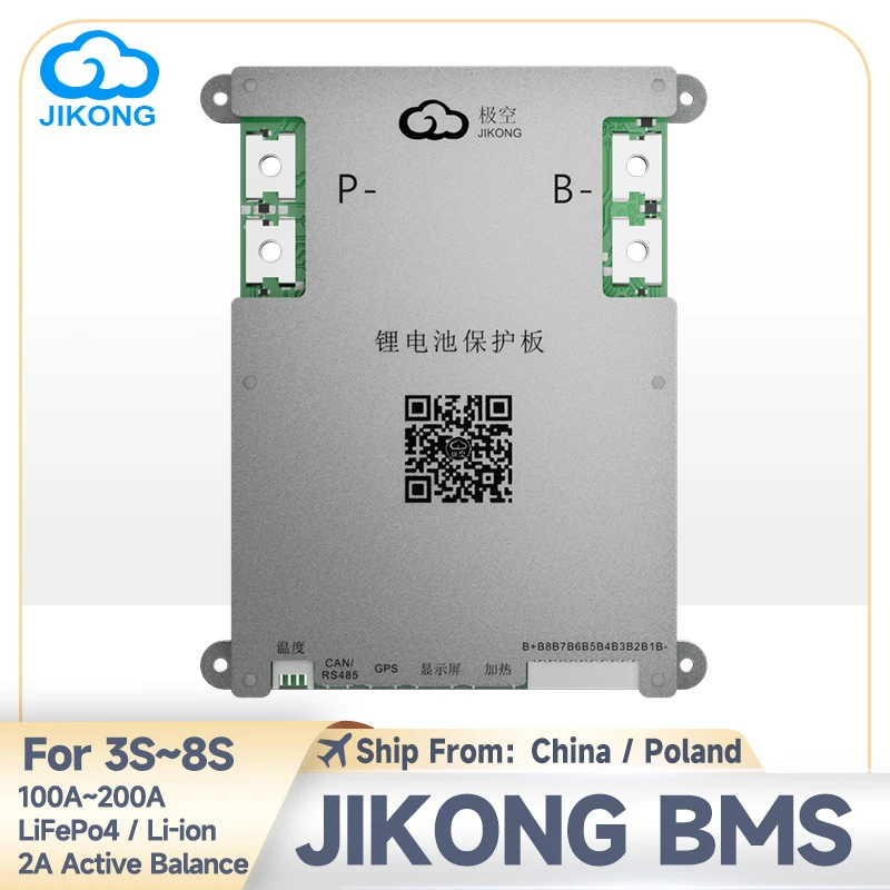 

Smart JIKONG BMS 8S 24V 200A with 1A 2A Active Balance 3S~8S LifePo4 Battery with BT CAN RS485 NTC JK BMS Smart JKBMS