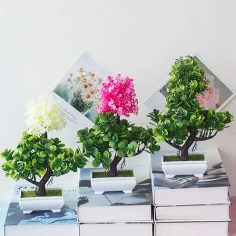 

Artificial Plants Pine Bonsai Small Tree Pot Plants Fake Flowers Potted Ornaments For Home Decoration Hotel Garden Decor
