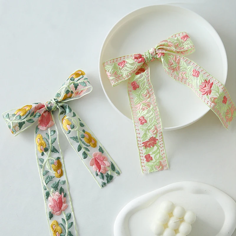 수제 한복 장 꽃 자수 레이스 리본, 바느질 원단 공예 용품, DIY 바느질 액세서리, 1 마당