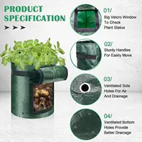 3/5/7/10 Gallon Plant Growing Bags PE Vegetable Grow Bags with Handle Thickened Growing Bag Potato Onion Bag Outdoor Garden Pots 3